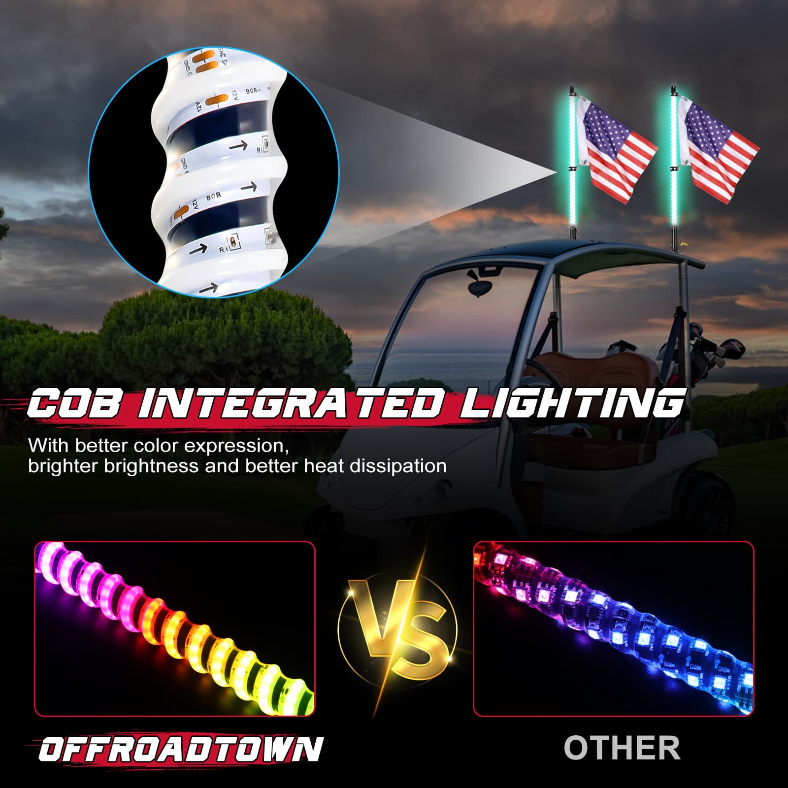 3 foot led whip lights