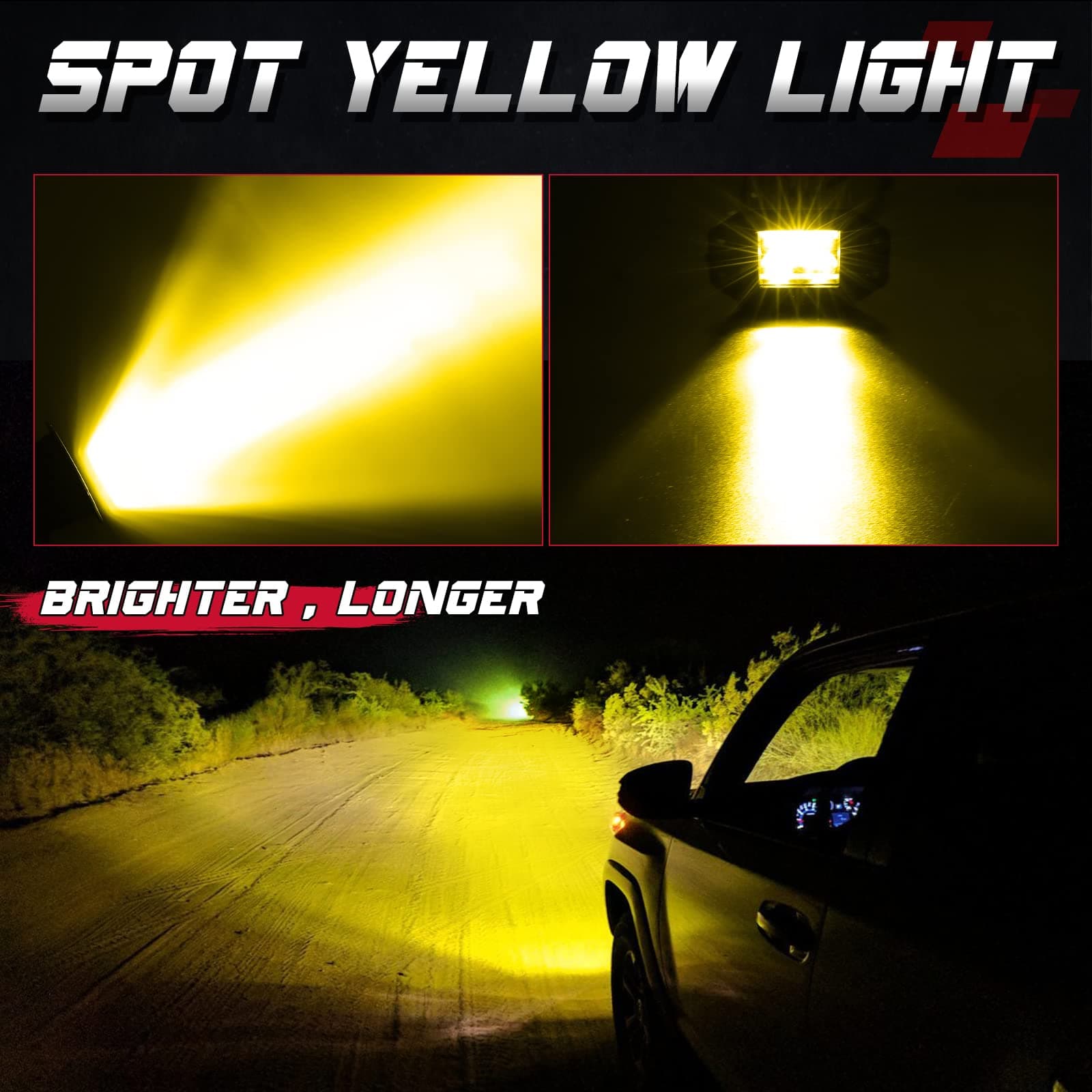5“ yellow flush led pods