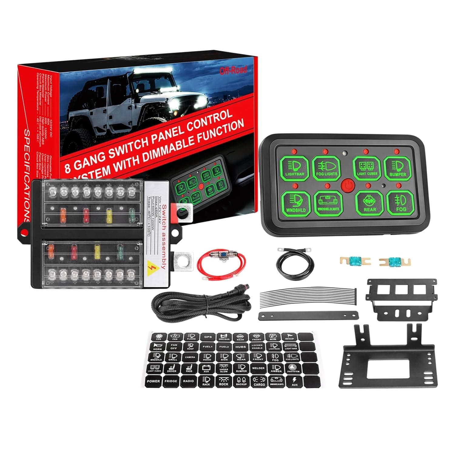 8 GANG SWITCH PANEL AUTOMATIC DIMMABLE LED TOUCH CONTROL