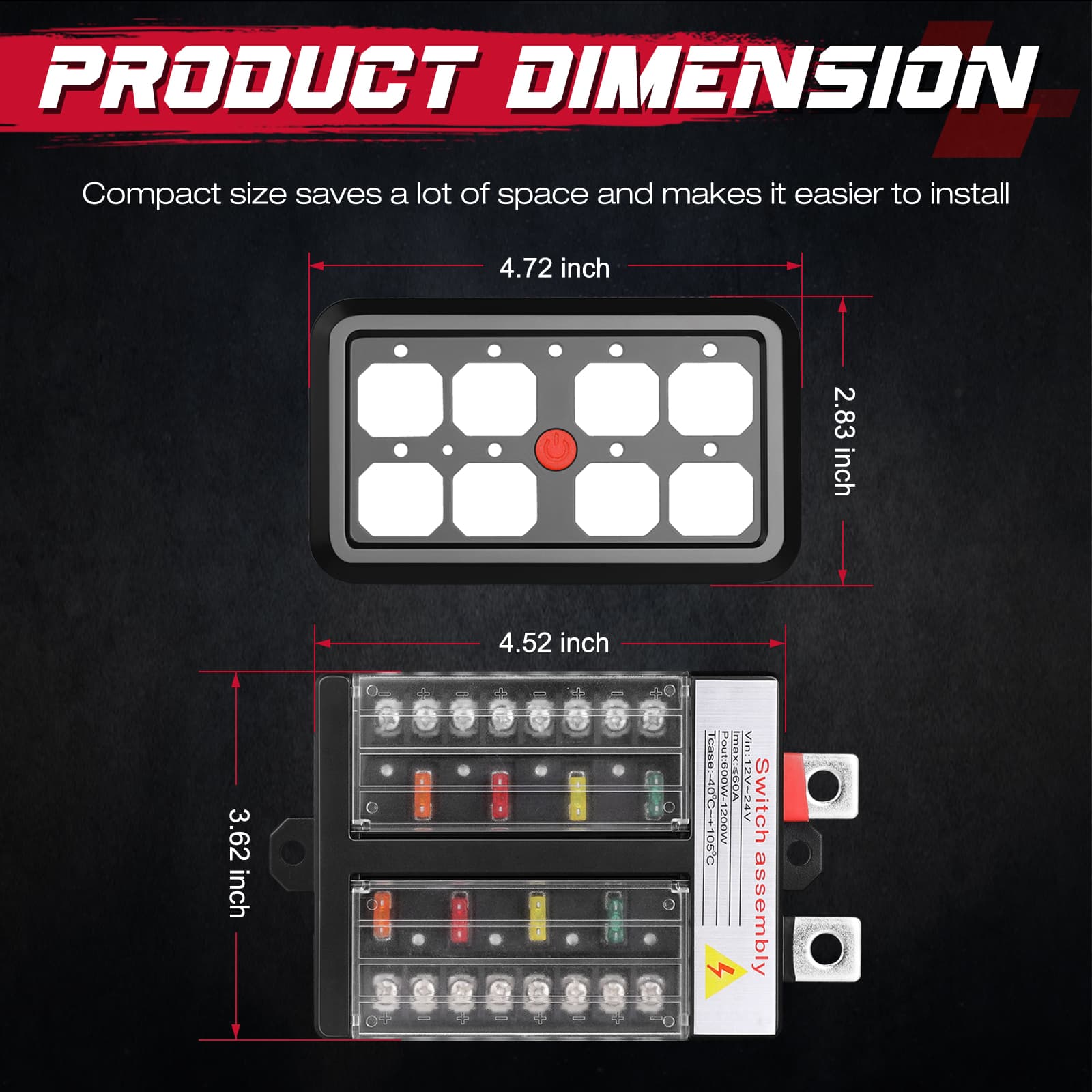 8 gang switch panel for truck