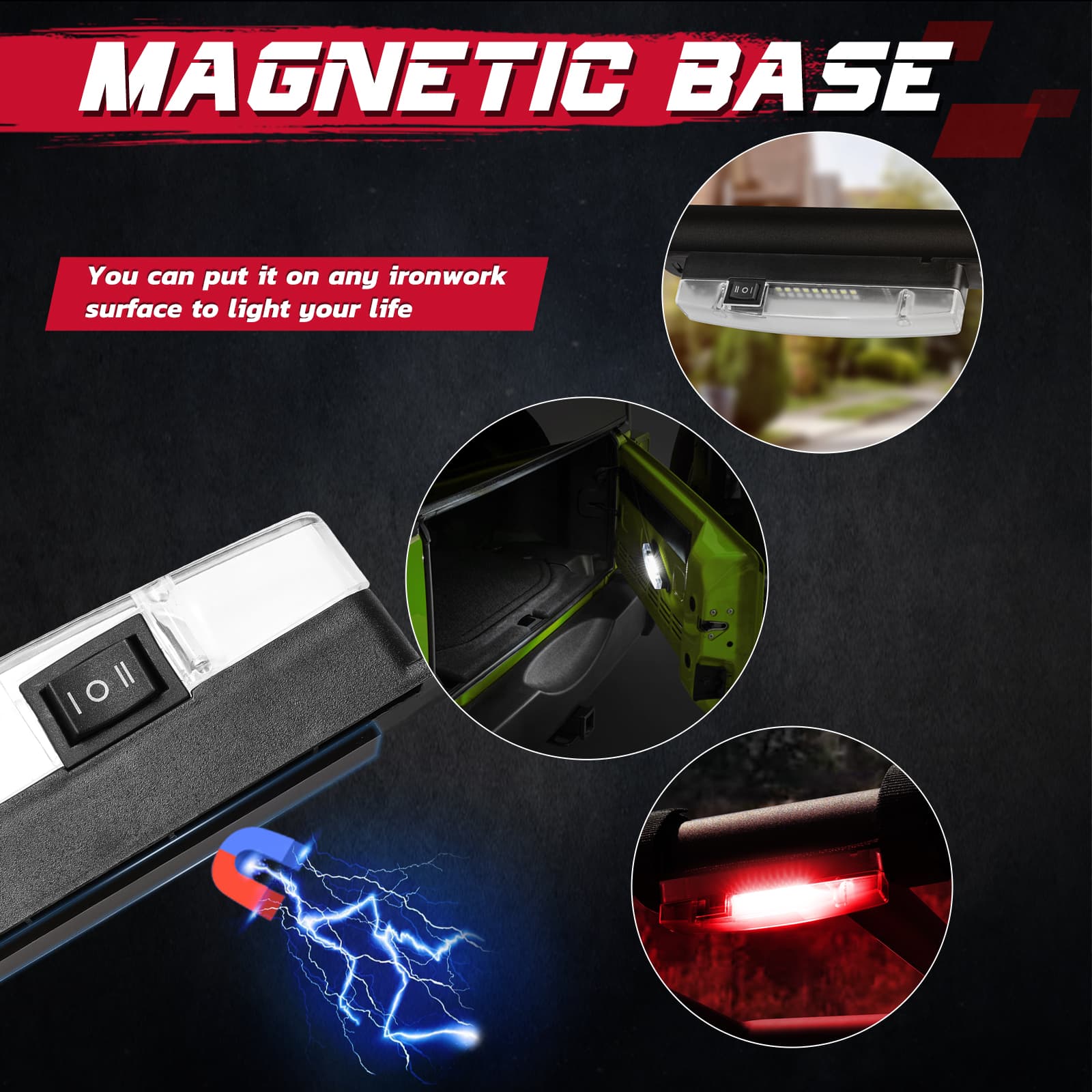 DOME LIGHT BATTERY POWERED RED