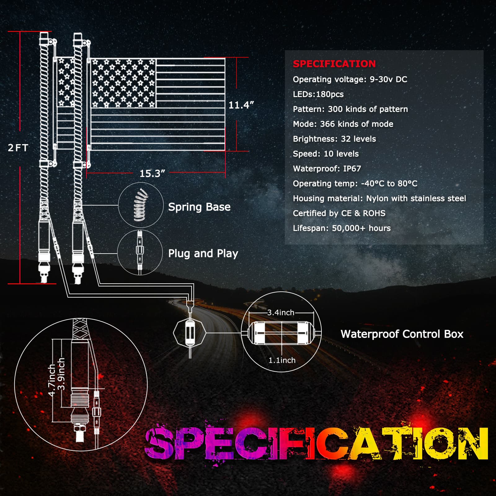 atv whip lights