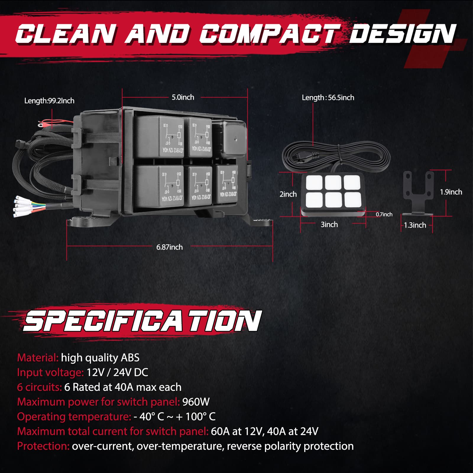 dimmable universal touch switch for utv