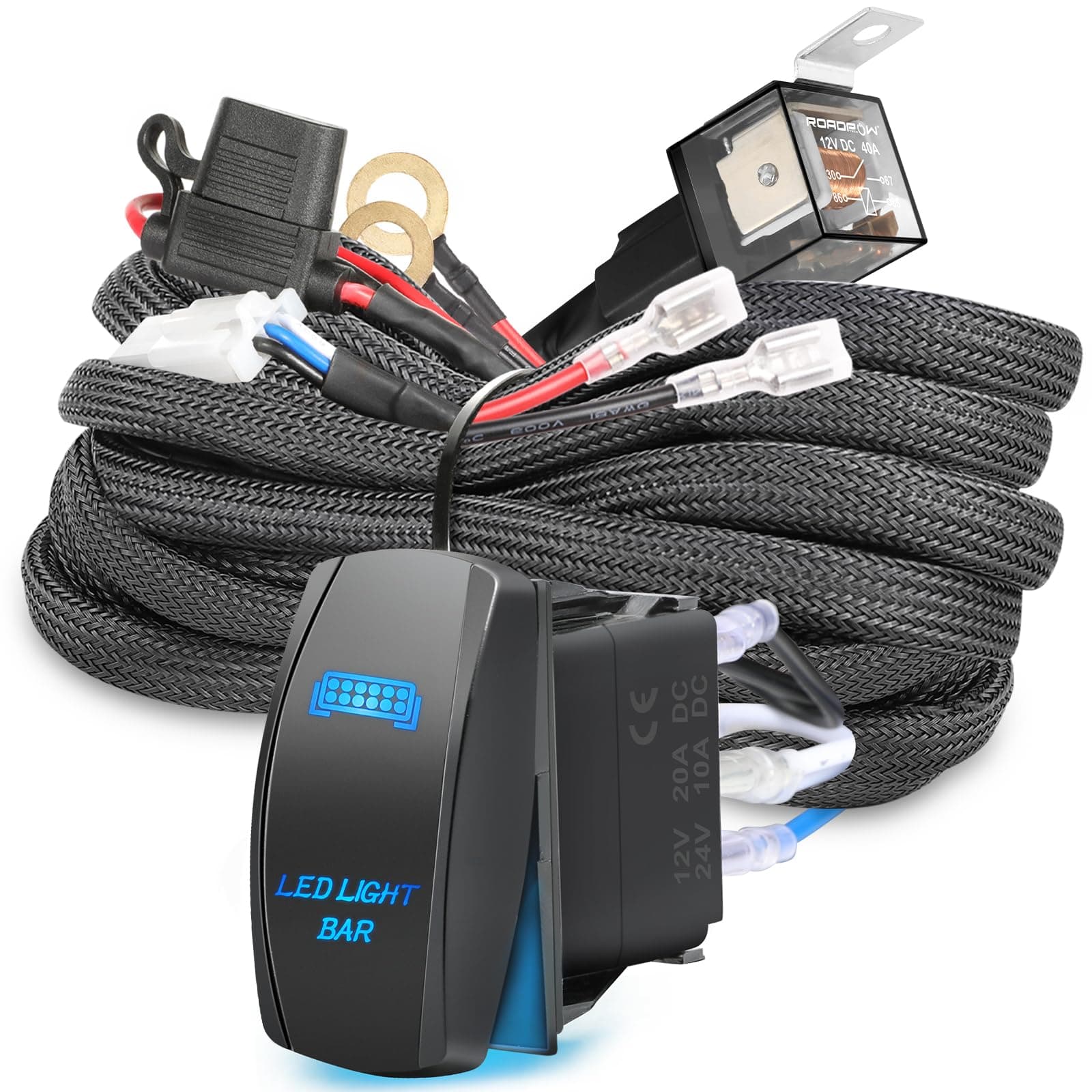 led light bar wiring harness 1 lead kit