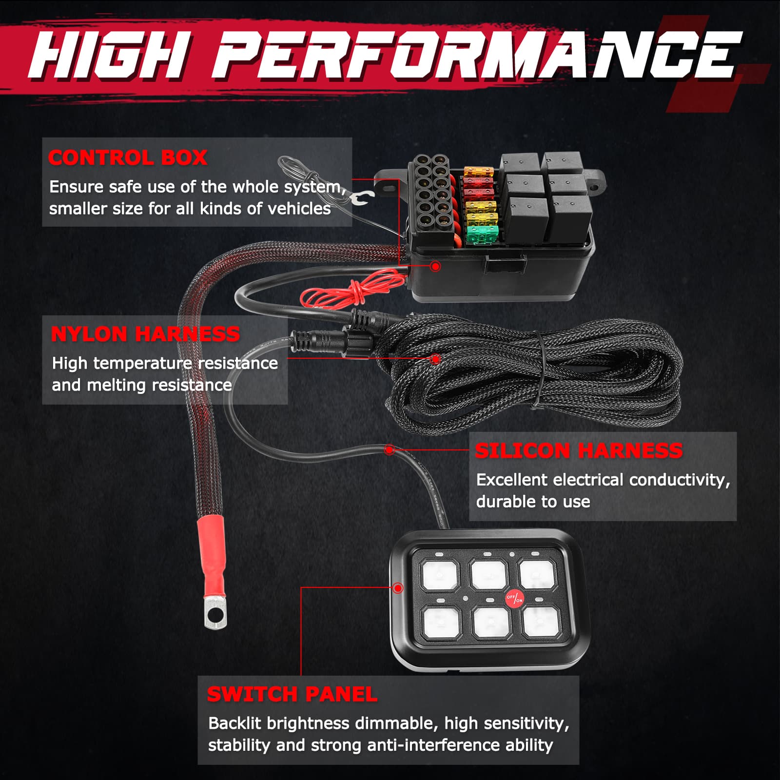 relay system 6 button switch panel