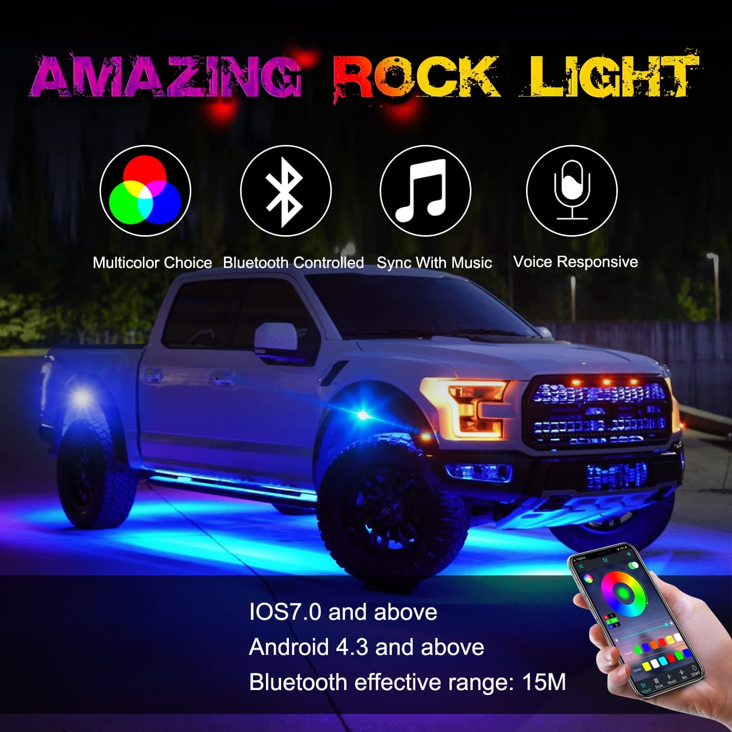 rgb rock light for truck