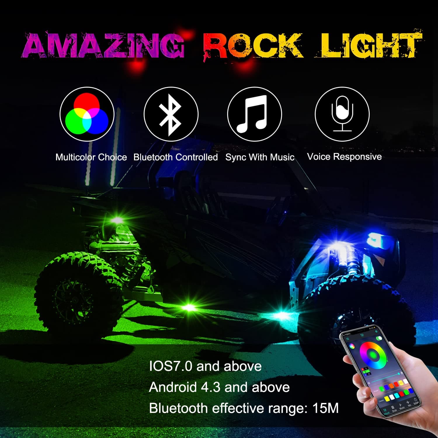 rgb rock light for truck