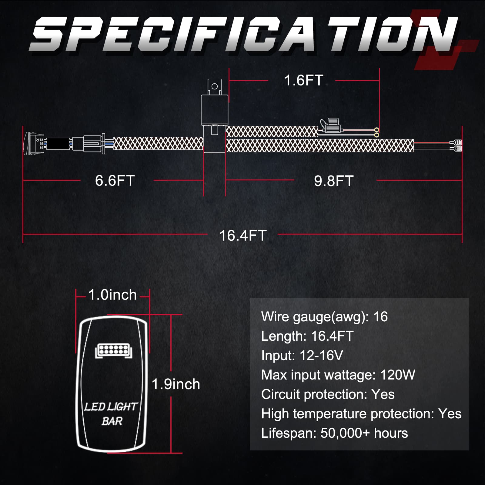rocker switch wiring harness