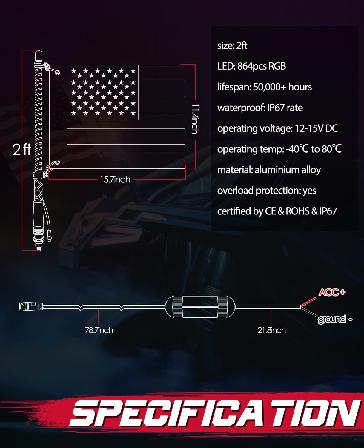 sxs accessories atv whip lights