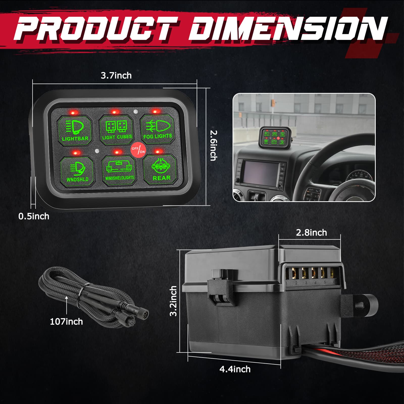waterproof panel switch for utv