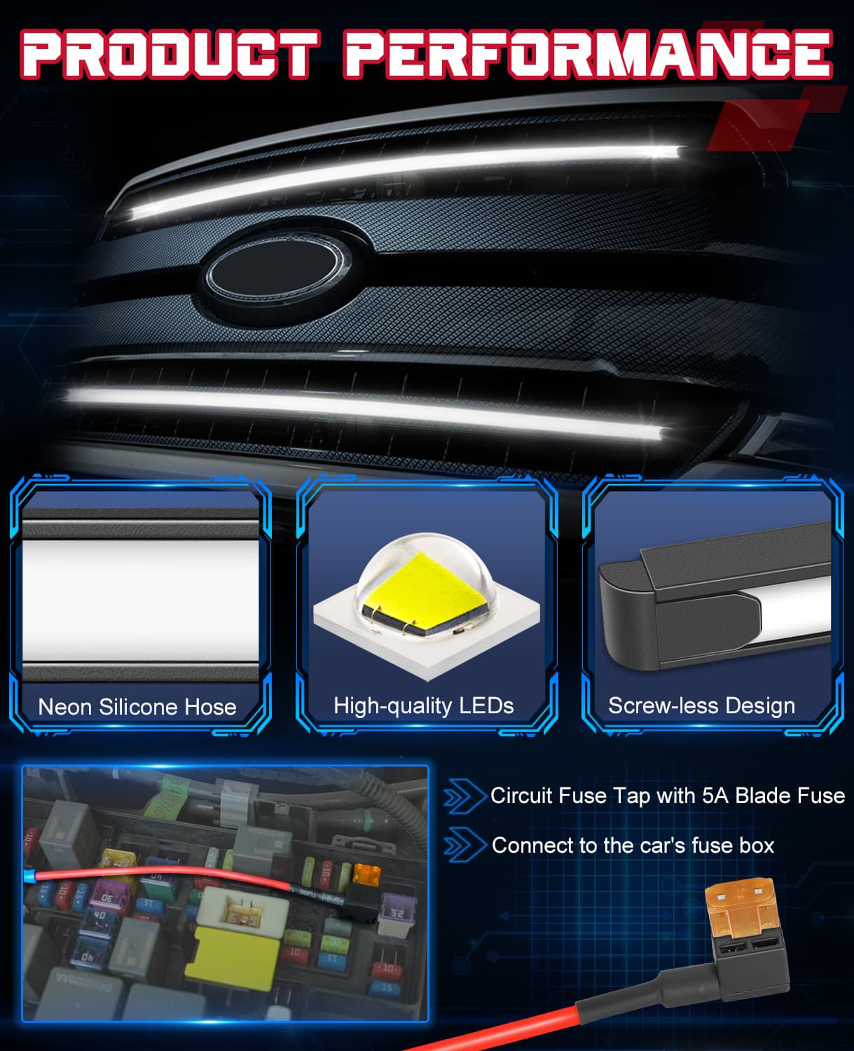DRL led grille light