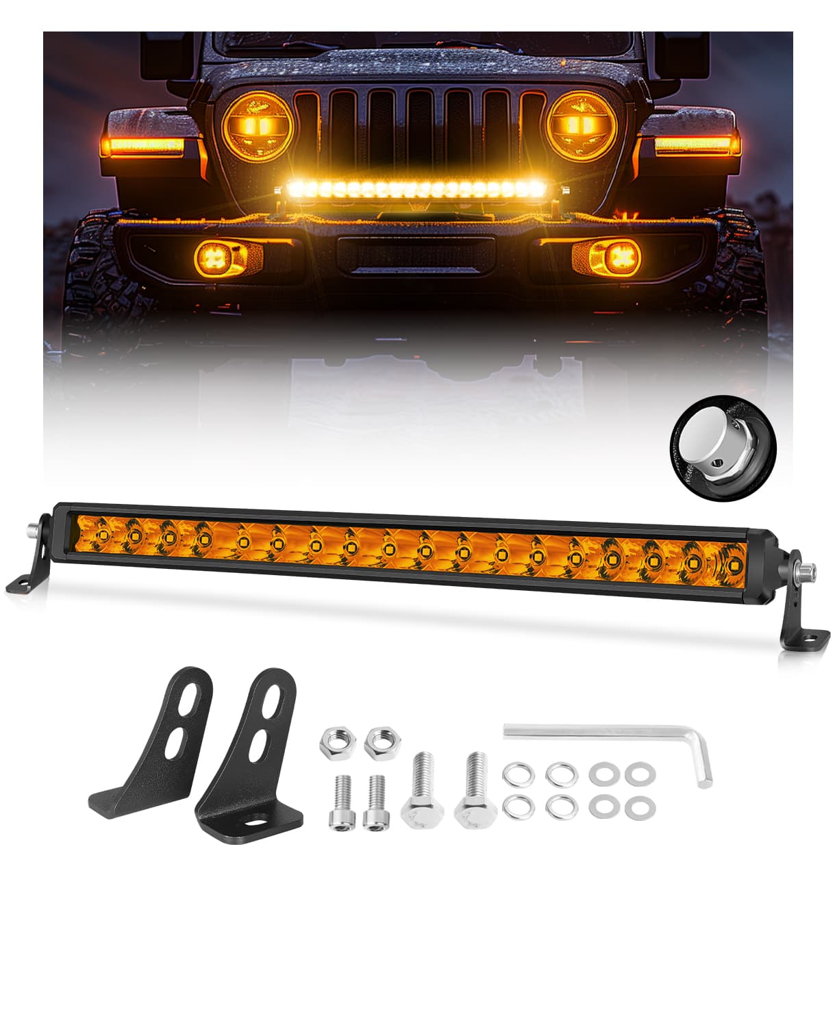 20 inch amber led light bar