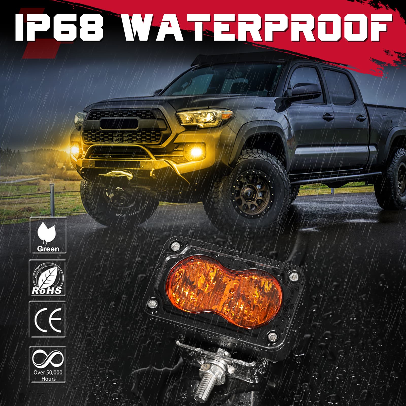 3 inch amber led lights