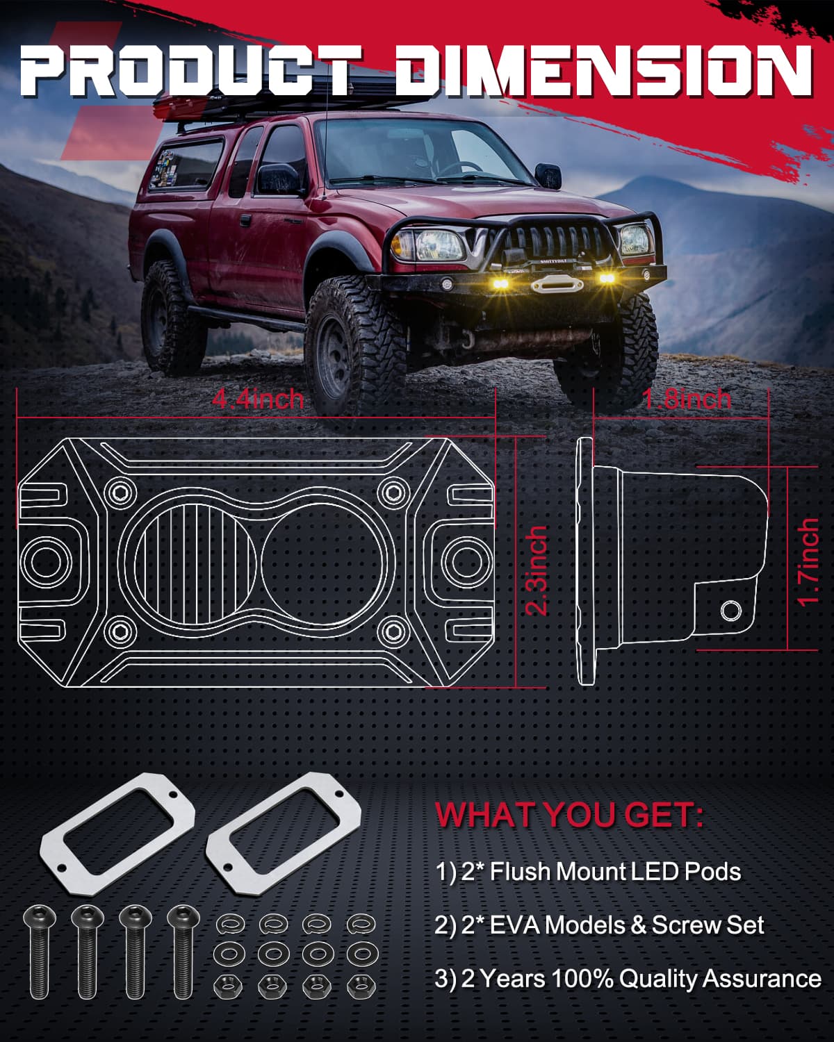 flush mount led pods amber