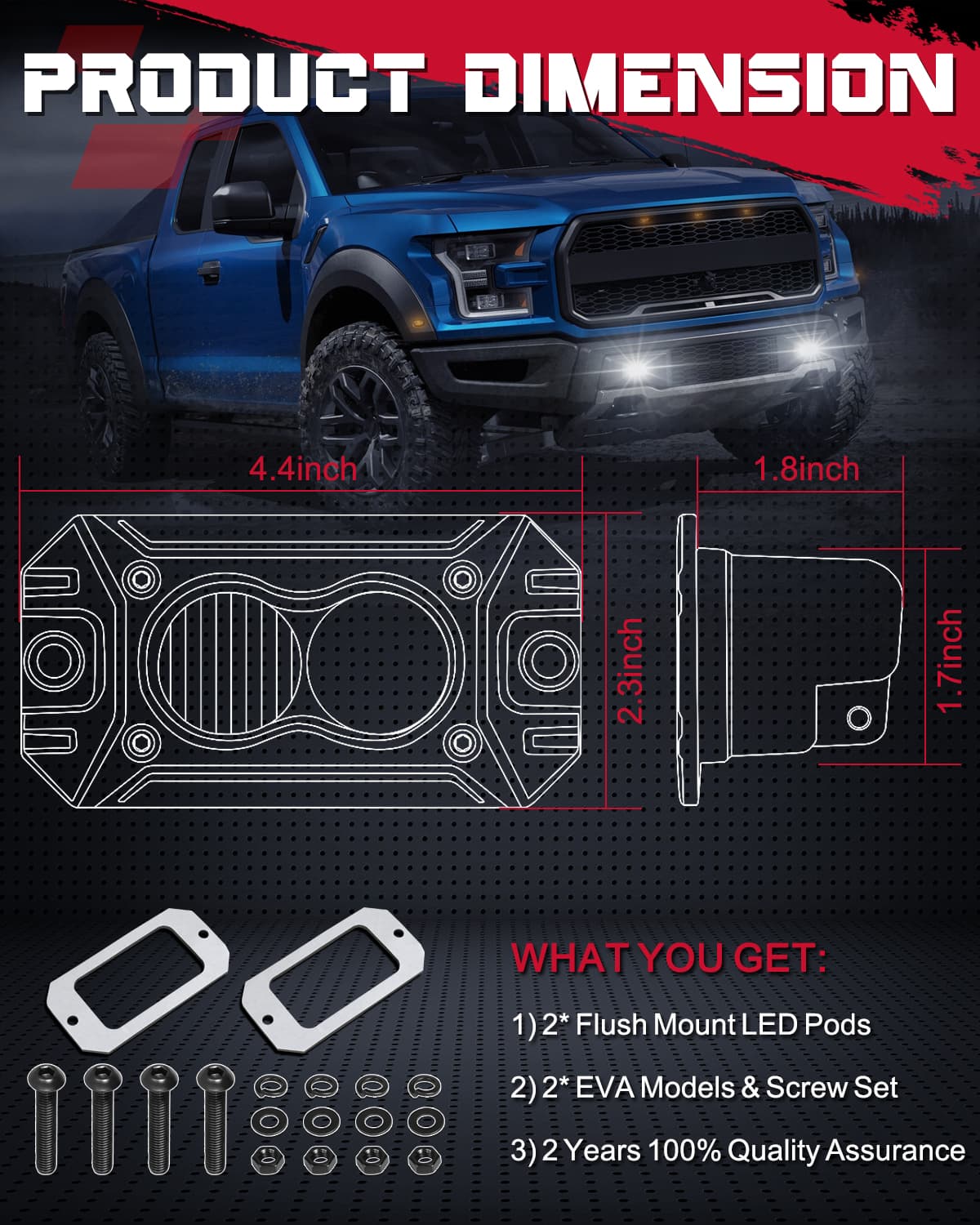 flush mount led pods for trucks