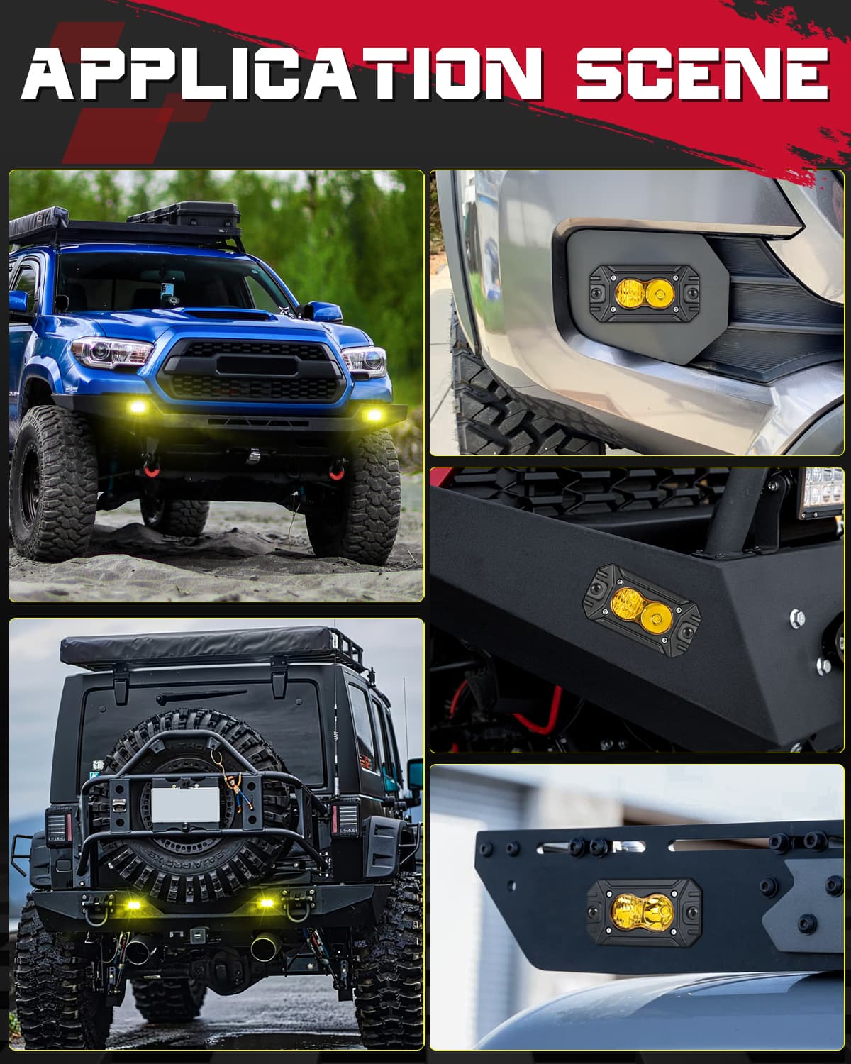 flush mount led pods yellow