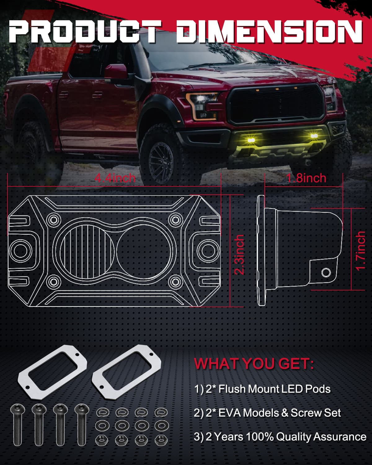 yellow flush mount led pods