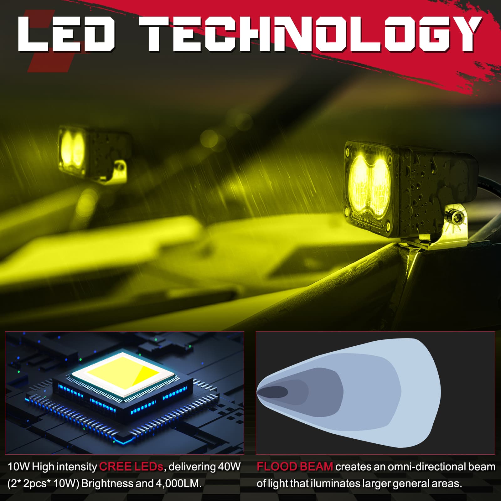yellow led pod lights
