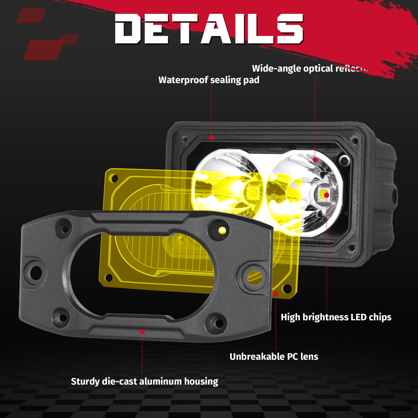 grill flush mount backup lights