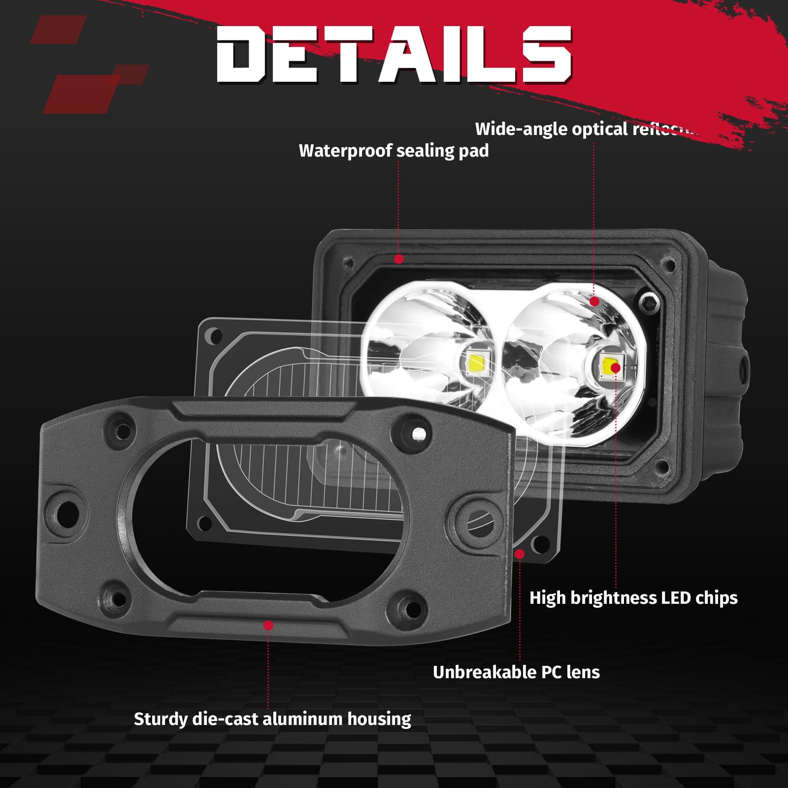 grill flush mount backup lights