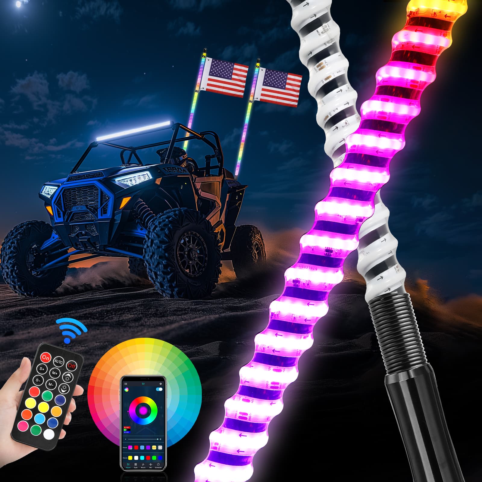 4ft led whip lights