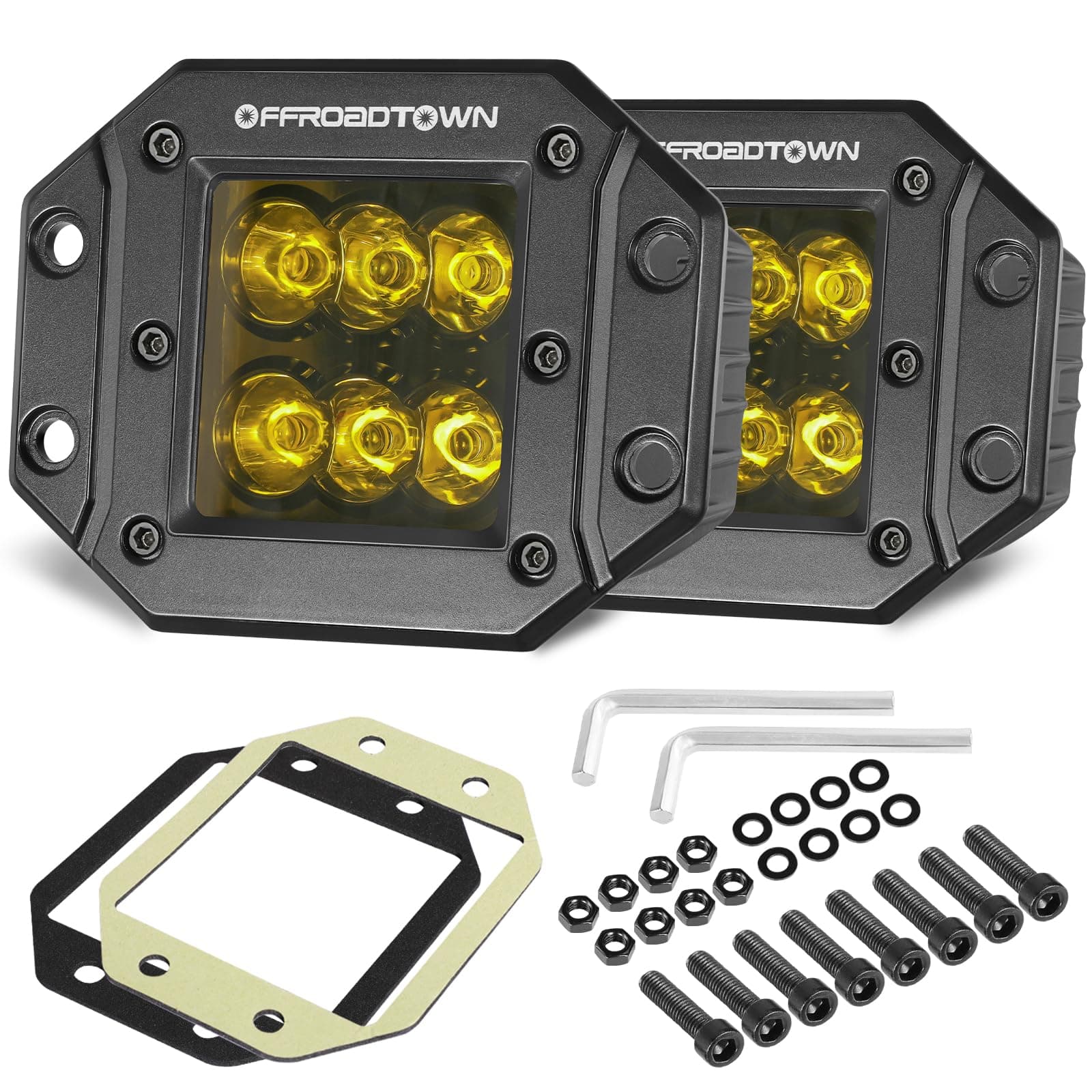 5INCH 60W CREE FLUSH MOUNT LED PODS AMBER