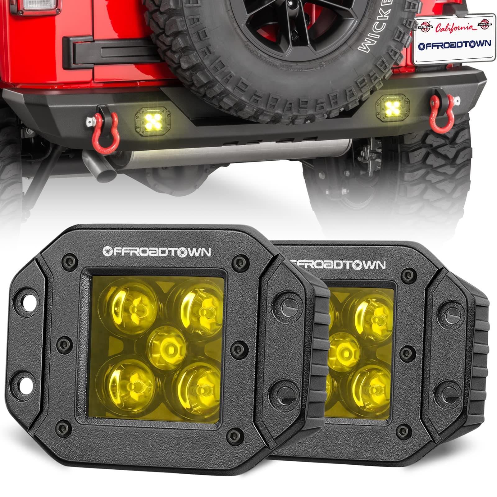 yellow flush mount led pods