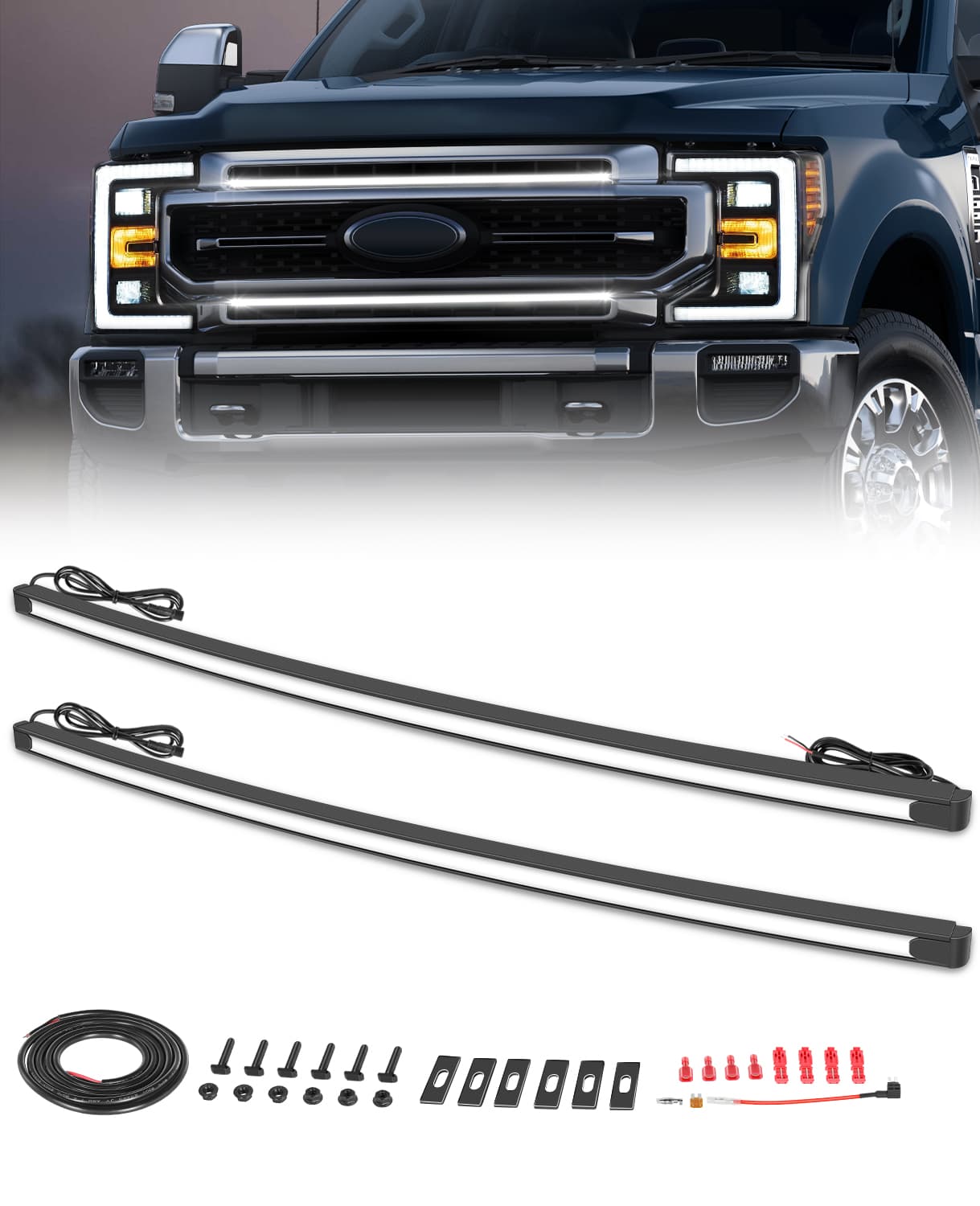 37 INCH LED GRILLE LIGHT BAR KIT WHITE for FORD
